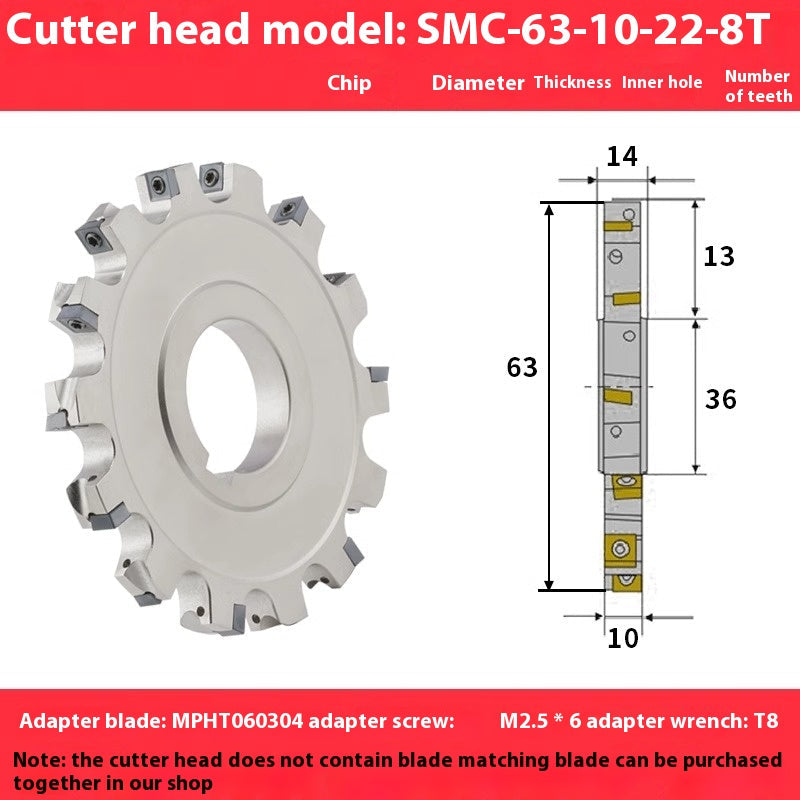 2082-CNC SMP 3 face and face milling cutter head saw blade sleeve indexable milling T-slot cutter head MPHT06 0812 Shandong Denso Pricision Tools Co.,Ltd.
